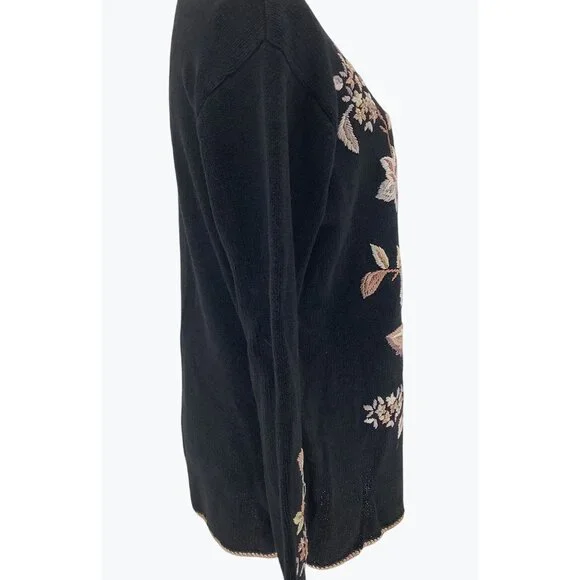 Vintage Worthington Sweater Women's Size Large Floral - Picture 2 of 8
